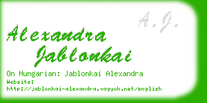 alexandra jablonkai business card